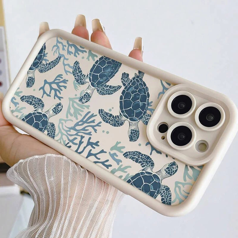 Colorful Sea Turtle Painted Phone Case for Samsung Galaxy S25 S24 S23 S22 S21 Ultra Plus FE A16 A15 A55 A54 A52 A33 A56 36 Cover
