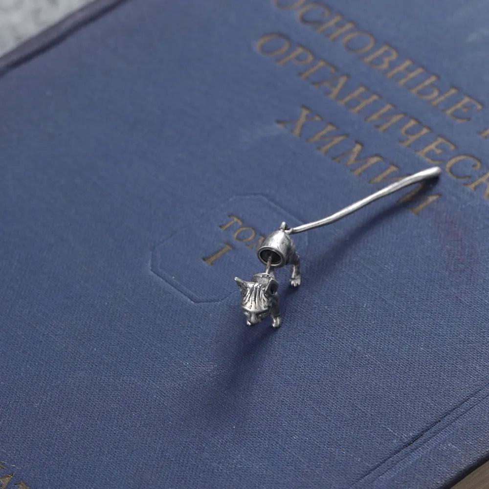 MKENDN 3D Sphynx Hairless Cat Stud Earrings for Men Women Sterling Silver 925 Ear Studs Bijoux Anti-allergy Jewelry