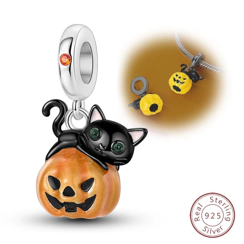 Halloween 925 Sterling Silver Design Charms Beads Pendants Suitable for Original Bracelet DIY Exquisite Making Jewelry