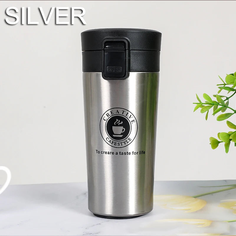 0.5L Thermal Mug Double Wall 304 Stainless Steel Coffee Cup Vacuum Flask Thermos Water Bottle Tea Coffee Leak-proof Thermos Mug