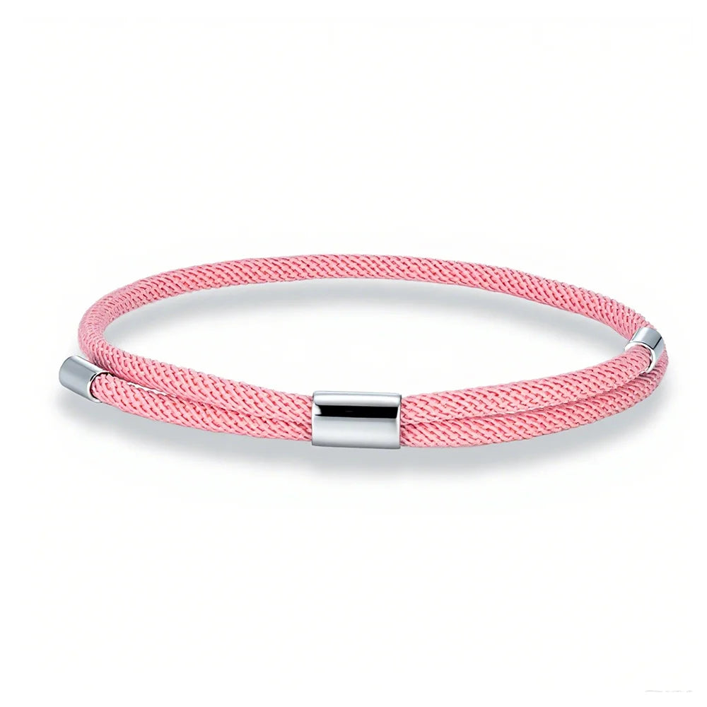 MKENDN Minimalist Durable Unisex Rope Design Stainless Steel Adjustable Braided Rope Bracelet for Men Women Couple Jewelry Gifts