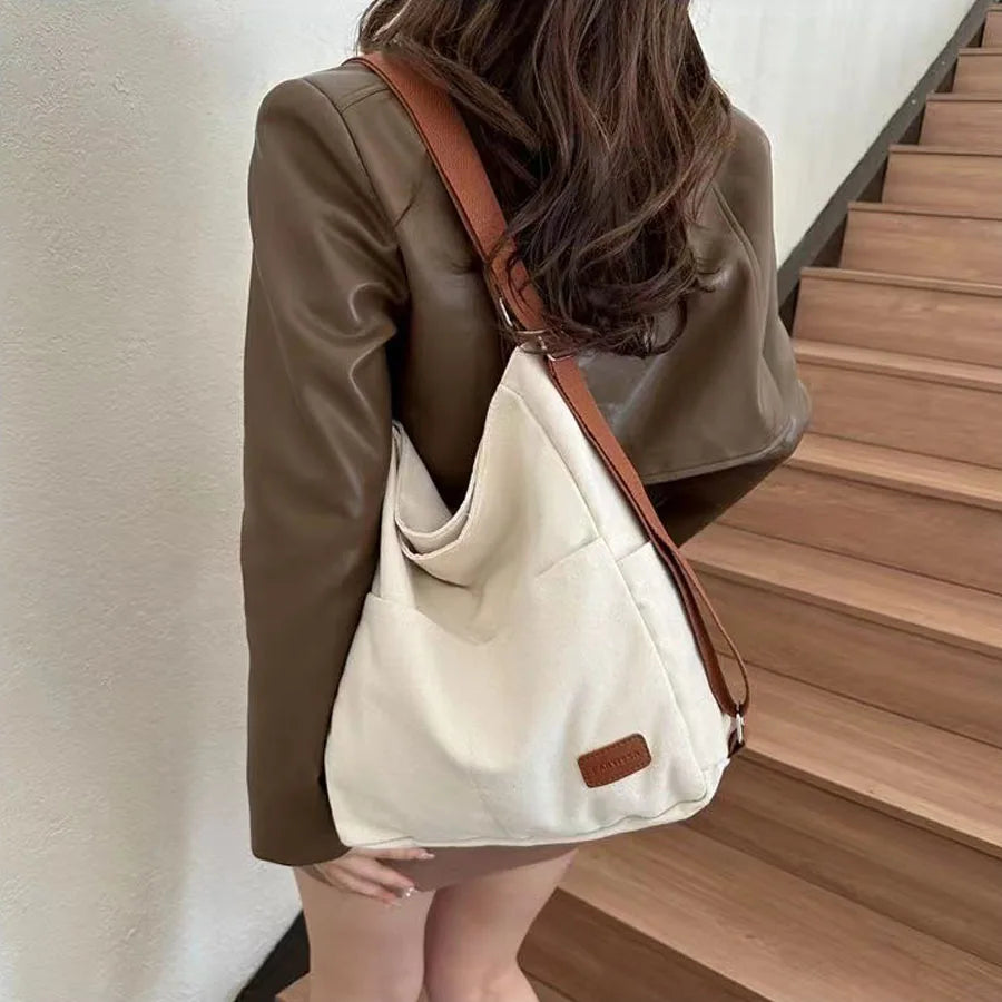 2025 New Fashion Canvas Large Capacity Women's Tote Bag Women's Handbag Shoulder Bag Cross-body Bag Shoulder Bag Multi-function