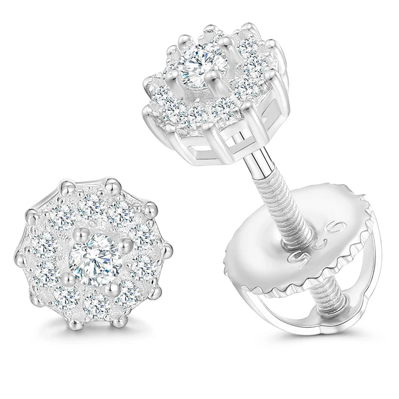 Unisex Fine Hip Hop Jewelry Moissanite Earrings For Women 925  Stud Earrings