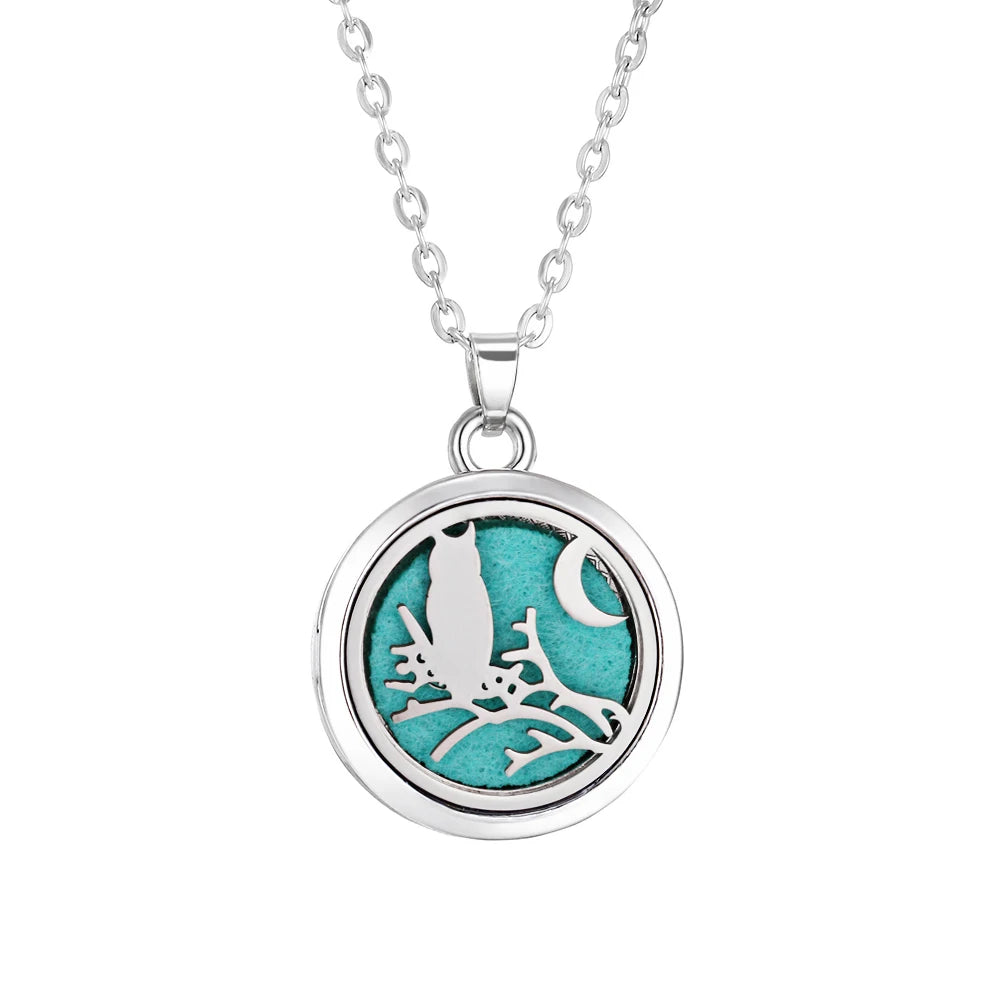 Tree of Life Aromatherapy Necklace Perfume Essential Oil Diffuser Alloy Stainless Steel  Locket Pendant Aroma Diffuser Necklace - Madeinsea©