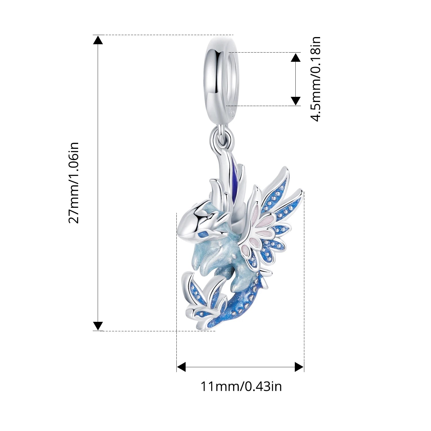 BISAER 925 Sterling Silver Flying Dragon Pendant Dream Bear Travel Plane Suitcase Charm Bead for Women DIY Bracelet Fine Jewelry