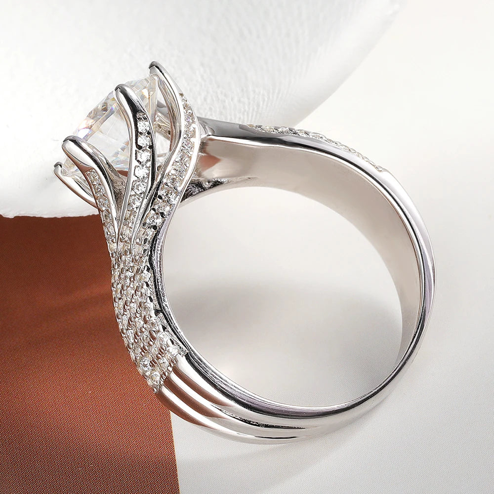 Serenity 1-5ct D Moissanite Rings for Women Wedding Bridal Gift S925 Sterling Silver Sparkling Lab Diamond Eternity Ring Jewelry
