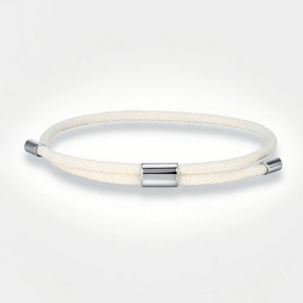 MKENDN Minimalist Durable Unisex Rope Design Stainless Steel Adjustable Braided Rope Bracelet for Men Women Couple Jewelry Gifts