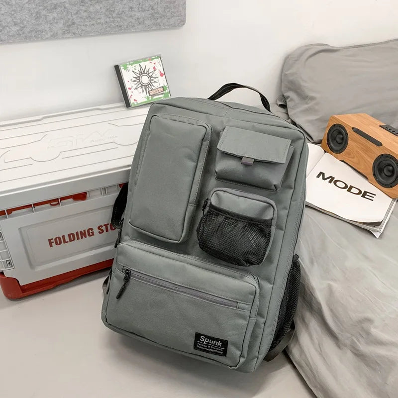 Men Women Travel Backpack Laptop Bag Large Capacity Casual Trip Schoolbag Multi-Pocket Nylon School Backpack for Student Female