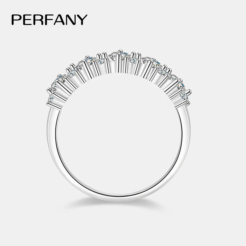 PERFANY Total 1.68CT Moissanite Ring for Women S925 Silver Sparkling Laboratory Certified Diamond Wedding Ring Luxury Jewelry