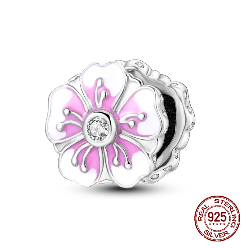 Schmetterling Blume Tier Perlen Fit Pandora Original armband charms Silber 925 Halskette pendientes mujer für Frauen Schmuck machen