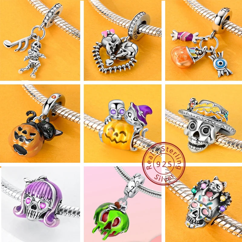 New 925 Sterling Silver Charms Beads Snowman Christmas Halloween Charm Pendent Fit Original Charm Bracelet Women Jewelry Gift - Madeinsea©