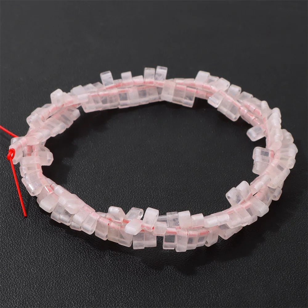 2x5mm Natural Two Hole Stone Bead Rectangle Tiger Eye Quartz Amazonite Loose Spacer Beads For Jewelry Making Bracelet Handmade