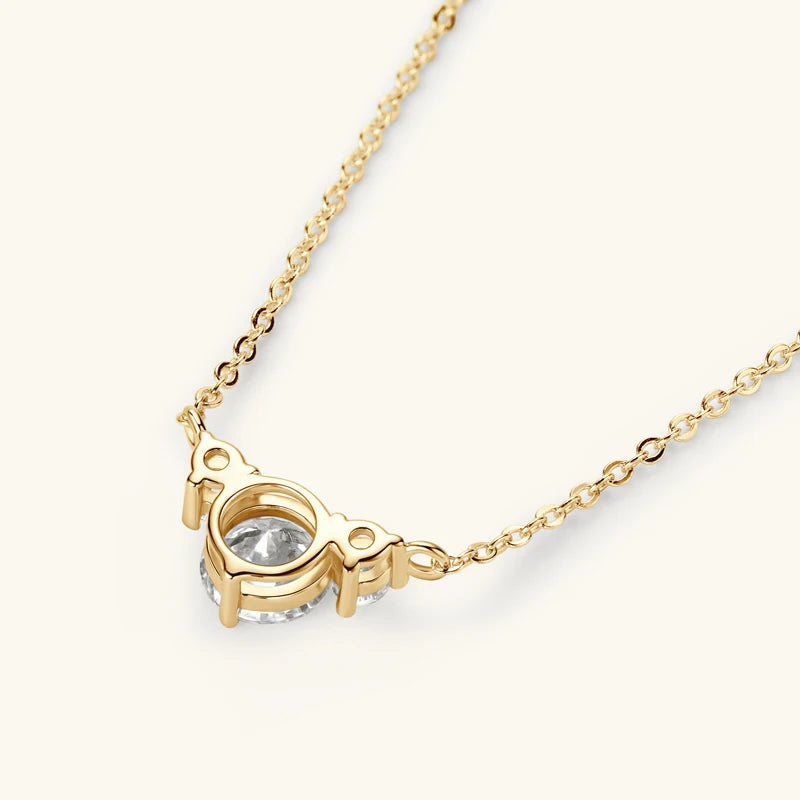 OXTAO 6.5mm Moissanite Pendant Necklaces Ladies GRA Certified 925 Sterling Silver Clavicle Chain Necklace Fine Jewelry Gifts