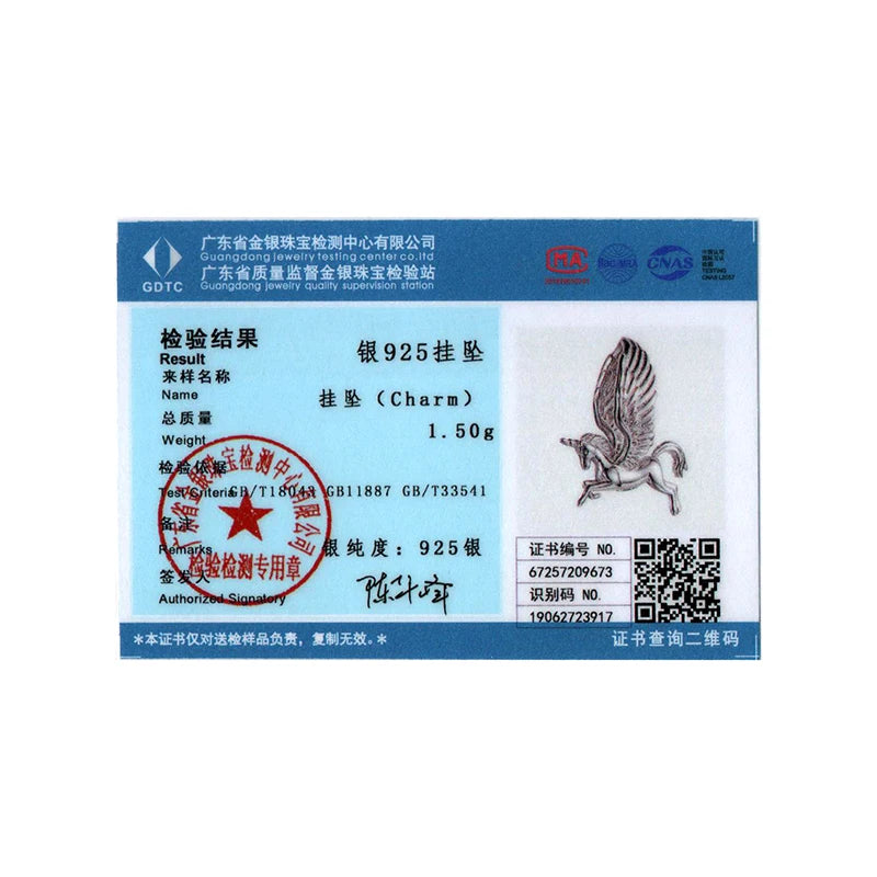 BISAER 925 Sterling Silver Unicorn Charm Bead Animal Pendant Plated White Gold for Women DIY Bracelet & Neckalce Fine Jewelry