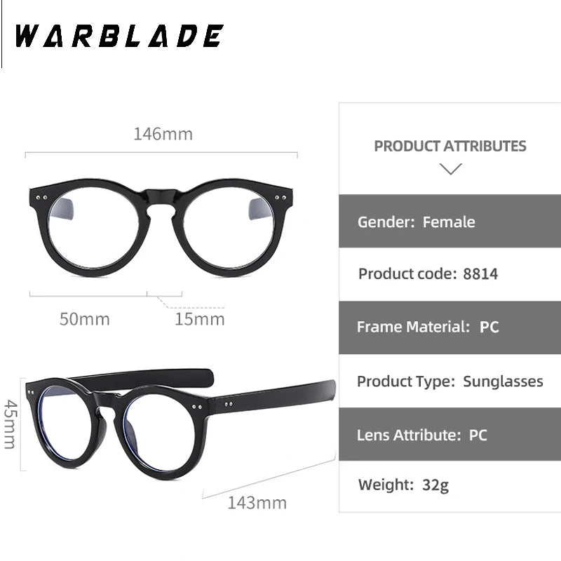 2025 Oversized Round Anti Blue Light Filter Glasses Men Rivets Frame Gaming UV400 Blue Ray Blocking Computer Women Eyeglasses