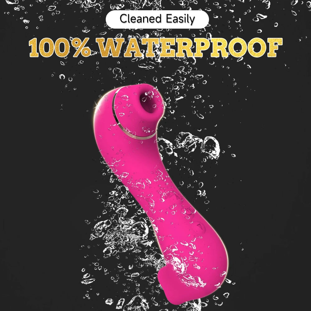 Double Stimulation Clitoral Sucking Vibrator  Clit Tongue G spot Massager Oral Nipple Vaginal Sex Toys for Women & Couples