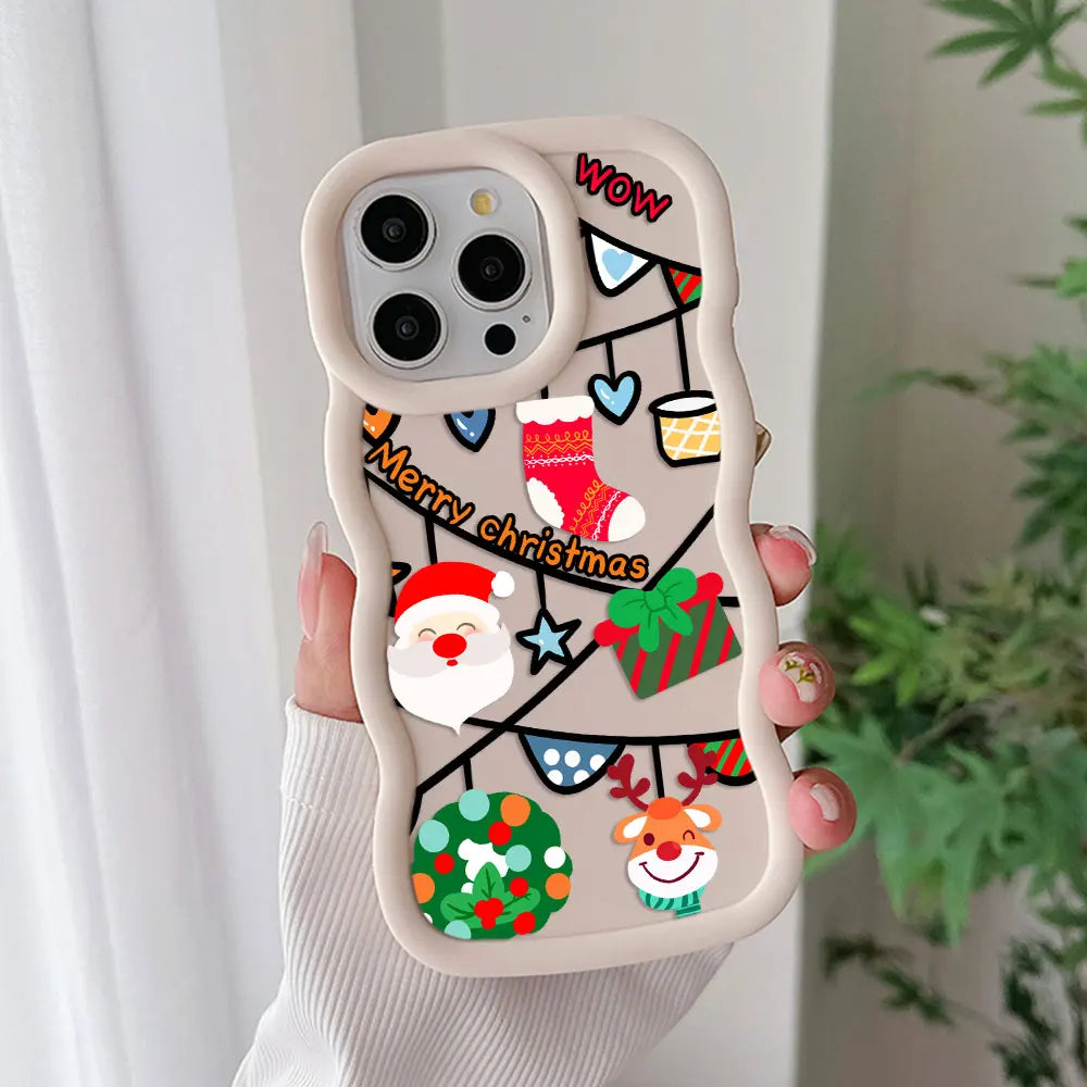 Santa Claus Elk Snowman Christmas Phone Case For Xiaomi 14 14T Poco X6 X7 X5 X3 Pro NFC 4G 5G Soft Silicone Back Cover