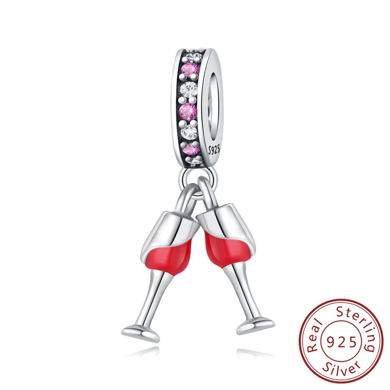 100% Real 925 Sterling Silver Charms Beads Stars Moon Pendant Fit Original Charms Bracelets Bangle DIY Jewelry Gifts