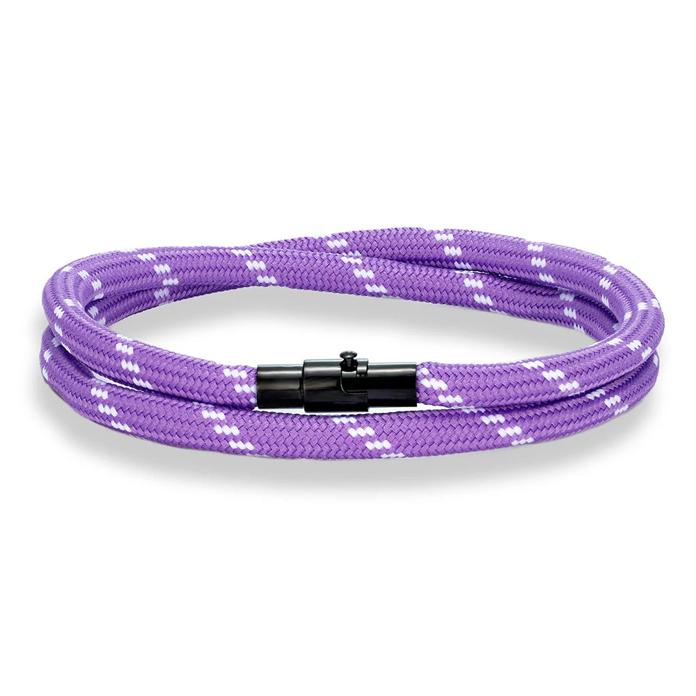 MKENDN Double Layer Paracord Bracelet for Men & Women - 316L Magnetic Clasp Survival Bracelet - Outdoor Emergency Jewelry Gift - Madeinsea©