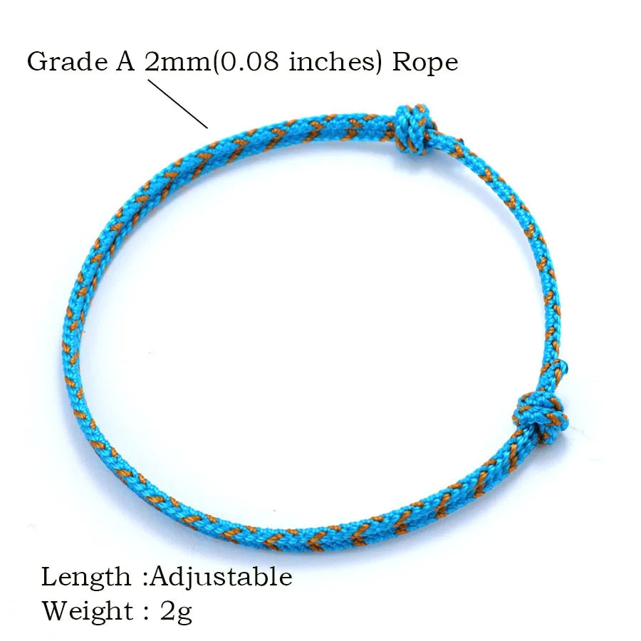 4 Colors Lucky Rope Bracelet For Men Grade A 2mm Thin String Charm Braslet Handmade Adjustable Friendship Braclet Boyfriend Gift