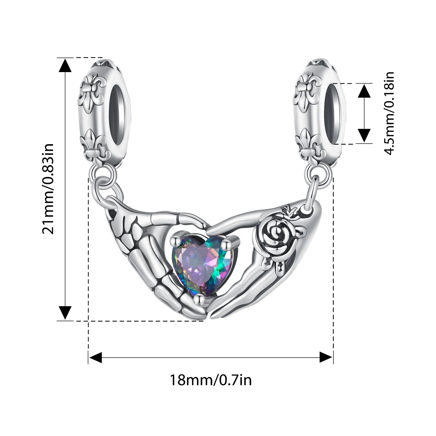 WOSTU 925 Sterling Silver Halloween Charm Skull/Pumpkin/Magic/Ghost Pendant Original Fit for Women  Bracelet DIY Fine Jewelry