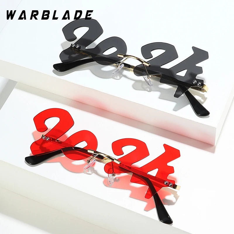 2024 New Shape Retro Sunglasses Women Men Rimless Shades Colorful Fashion Eyewear Luxury Party Hip Hop Sun Glasses UV400 Female