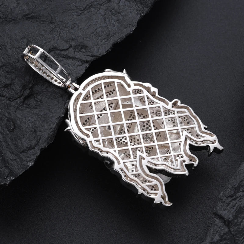 Pendentifs unisexes TUHE de haute qualité en moissanite D VVS sertis de pierres, représentant Jésus, pour hommes, style hip-hop