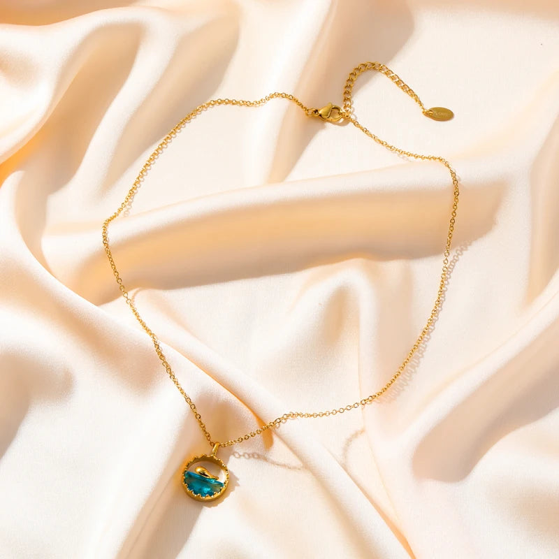 Stainless Steel Ocean Pendant Necklace - Madeinsea©