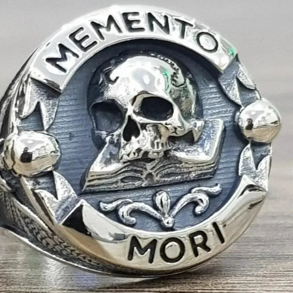 Silver Color Female Ring Memento Mori Skull Head Ring Men Ring Jewelry Accessories Anillo Acero Inoxidable Mujer Кольцо Женское