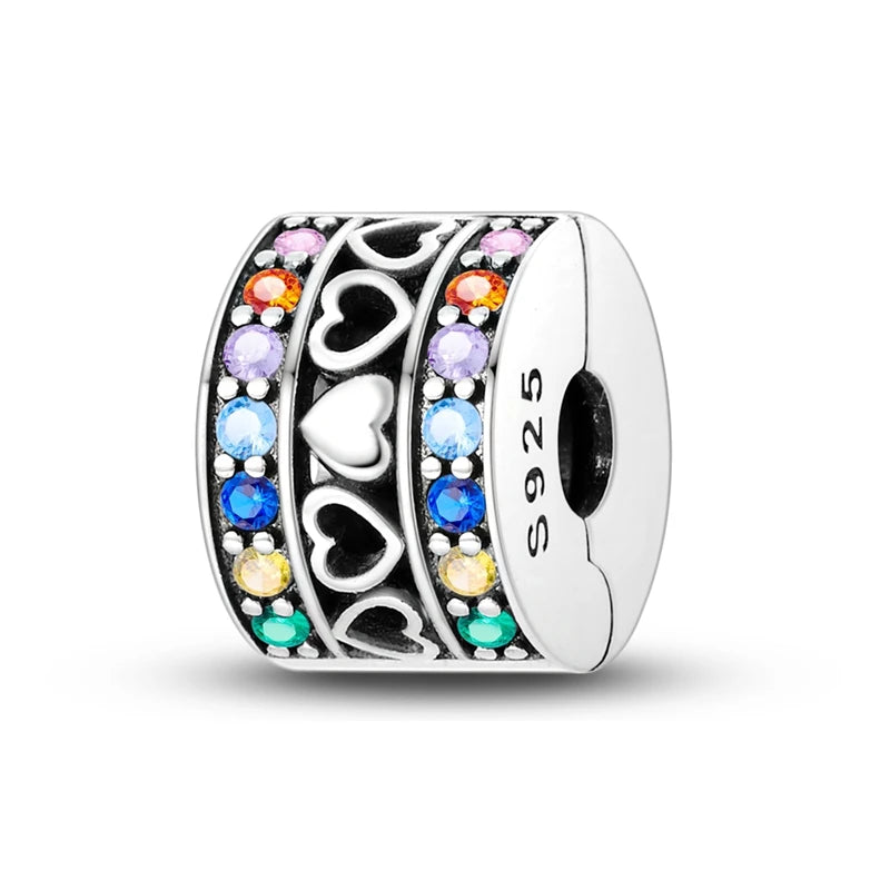 2024 Hot Sales 925 Sterling Silver Pink Charm Beads Pendent For Original Bracelets Charm Dangle Women Gril Jewelry Gifts