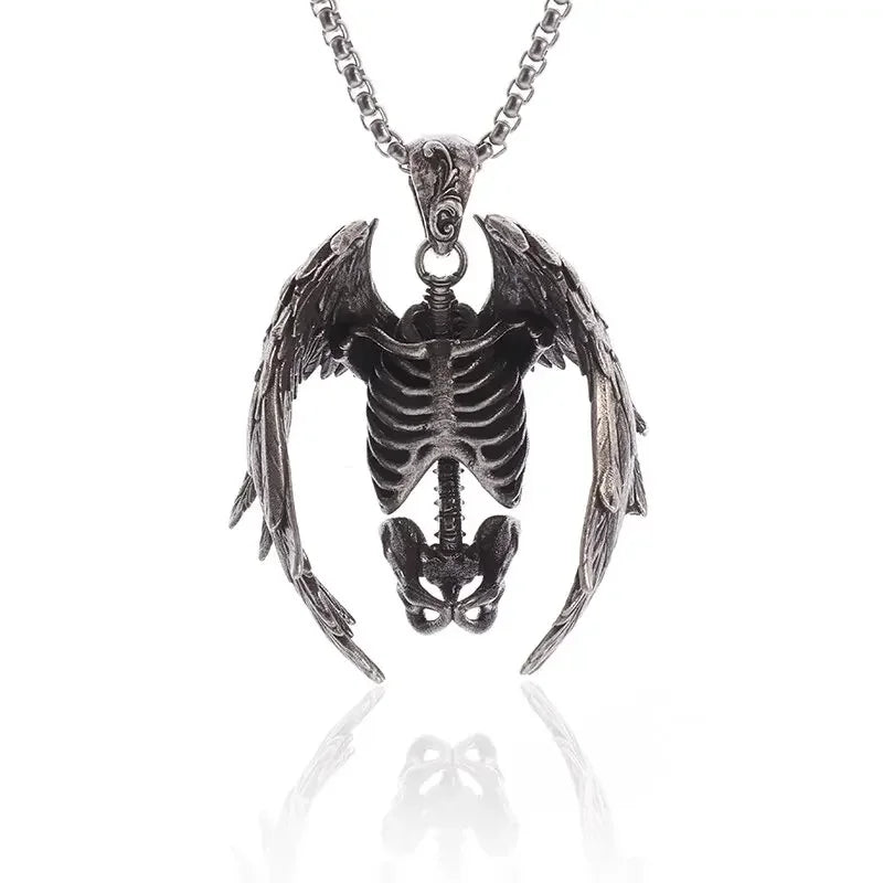 Gothic Vintage Reaper\\\\'s Scythe Necklace Life Ghost Devil Pendant Men\\\\'s Personality Halloween Trend Charm Jewelry Gift