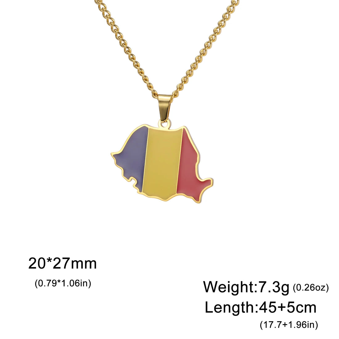 EUEAVAN European Country Map Necklace Stainless Steel Drip Oil Poland France Portugal Romania Ukraine Italy Germany Flag Jewelry