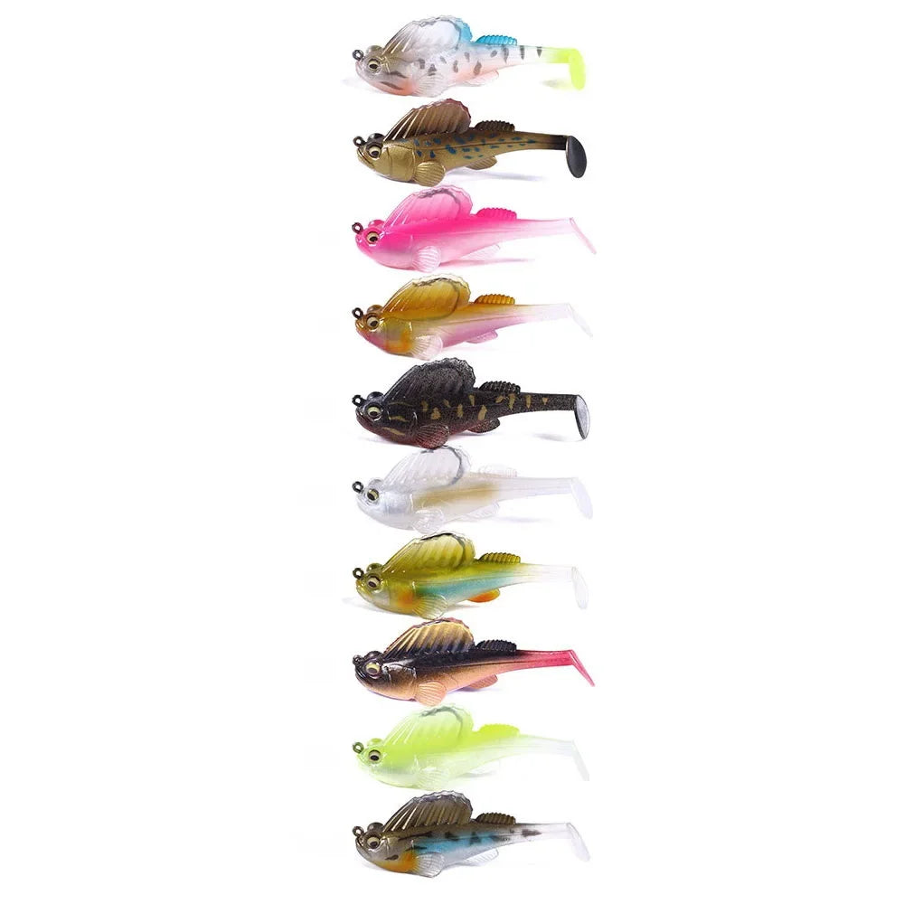 1 leurre de pêche en silicone Dark Sleeper Wobbler 7 g 14 g 20 g, leurre souple coulant, hameçon jig, swimbait pour la pêche au bar, au shad et à la perche.