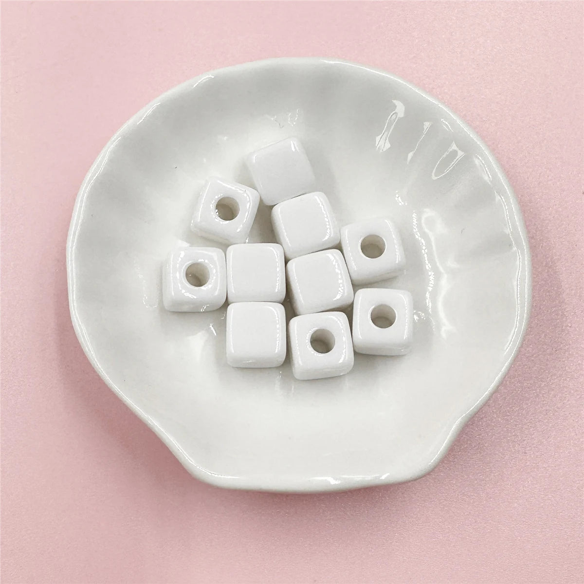 10pcs 10mm Square Shape Beads For Jewelry Making Spacer Candy color Acrylic Beaded Jewelry Materials