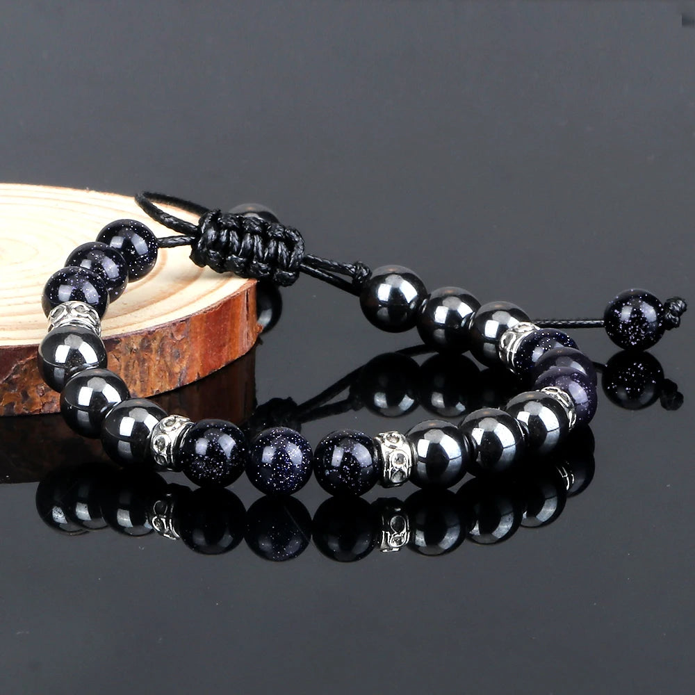 Classic Men Hematite Beads Bracelests 8mm Natural Tiger Eye Lava Stone Bracelets&Bangles Women Handmade Jewelry Friendship Gift