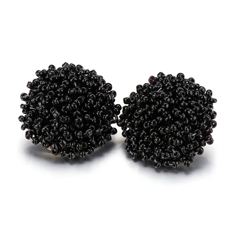 Aensoa Simple Multicolor Ethnic Resin Handmade Beaded Earrings For Women Accessories Bohemia Geometric Earrings Fashion Jewelry