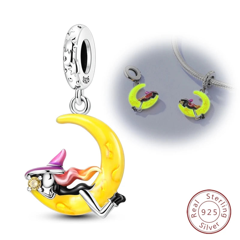 Halloween 925 Sterling Silver Design Charms Beads Pendants Suitable for Original Bracelet DIY Exquisite Making Jewelry