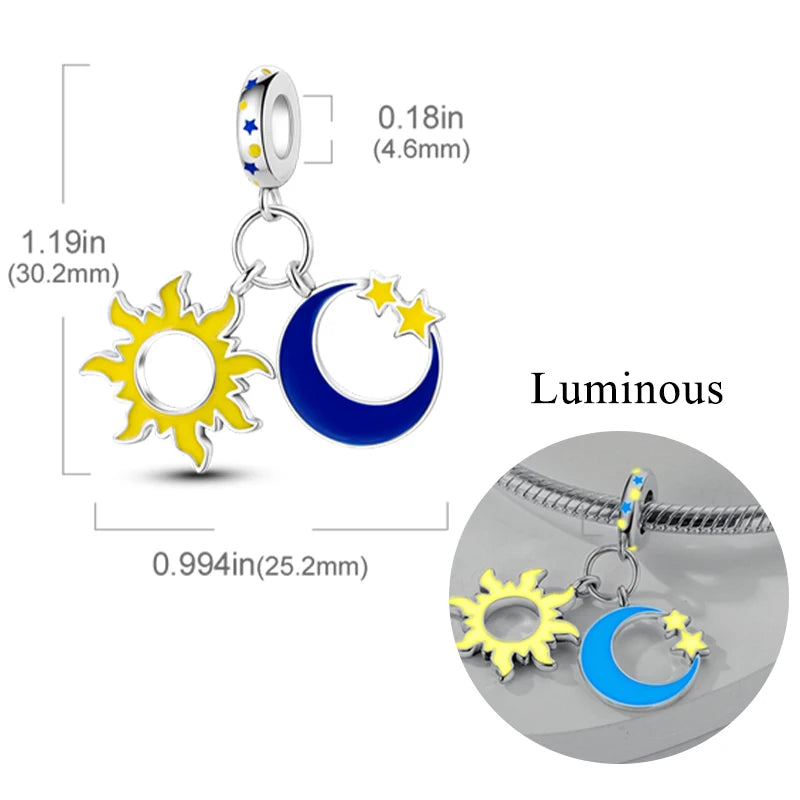 2024 neue 925 Sterling Silber Charms Glühwürmchen Sterne Glühende Leuchtende Charme Perlen für Original Anhänger Armbänder DIY Schmuck Geschenk