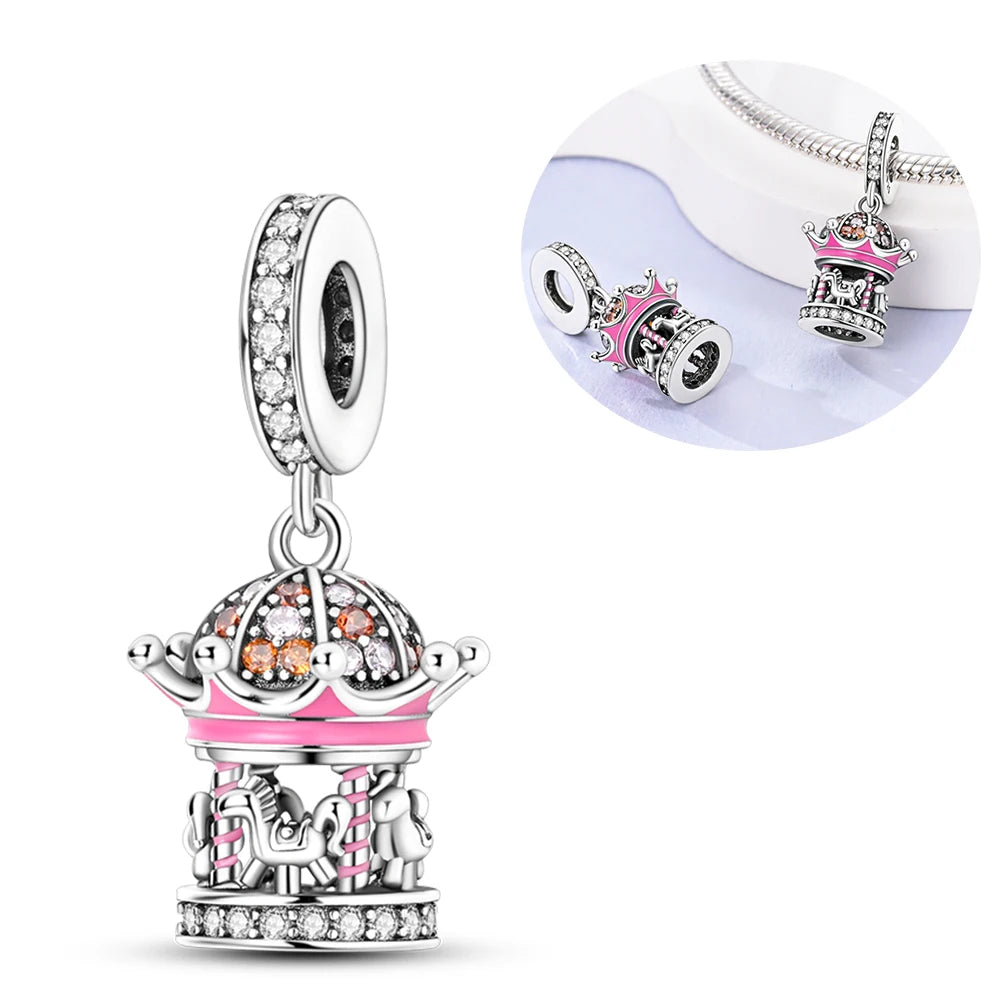 925 Silver Girl Lady Lipstick Makeup Charm Dangle Pendant Beads Fit Original Bangle Cosmetic Charms Bracelet DIY Making Jewelry