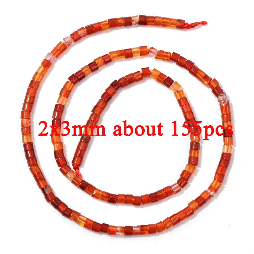 Wholesale Natural Red Carnelian Stone Bead Round Rondelle Coin Agat Loose Spacer Beads For Jewelry Making Bracelet Necklace DIY