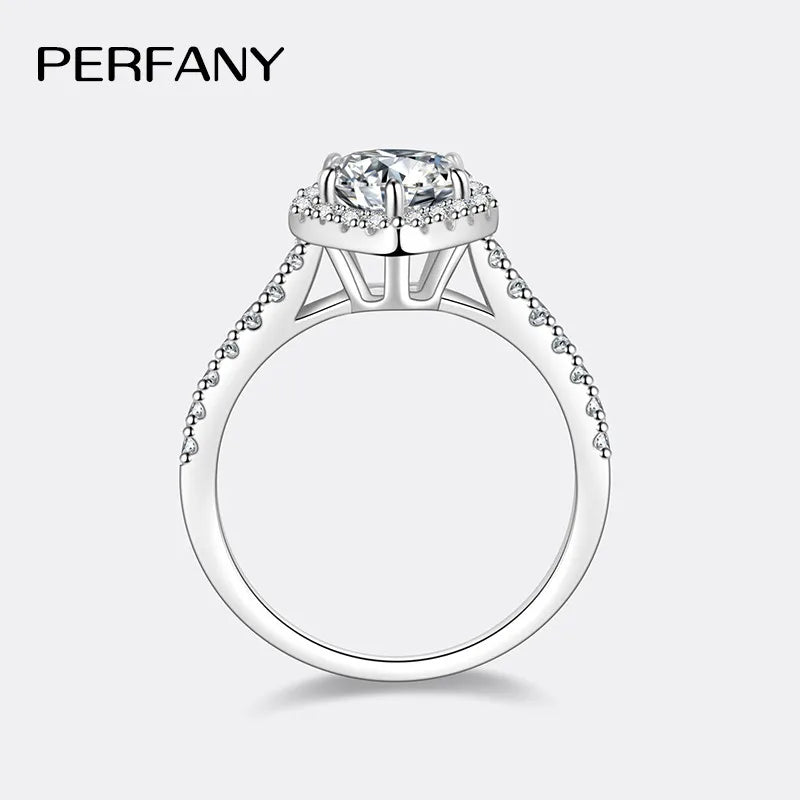 PERMANY 1CT Heart Cut Moissanite Ring for Women S925 Pure Silver Engagement Eternal Diamond Ring Engagement Luxury Jewelry