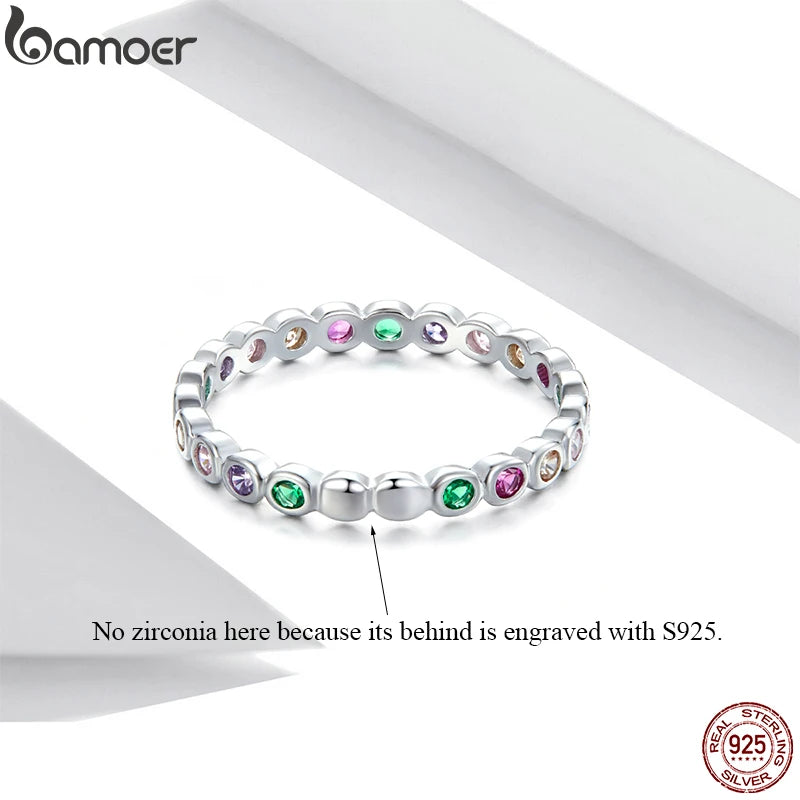 直営店に限定 Sterling 925 BAMOER Silver for Ring Finger Zircon Rainbow キャラクターグッズ
