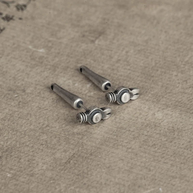 MKENDN Ohrringe aus 100 % 925er Sterlingsilber, Vintage-Ohrstecker mit Hammer-Motiv für Damen und Herren, individueller Schmuck, Geschenkidee für Halloween-Partys