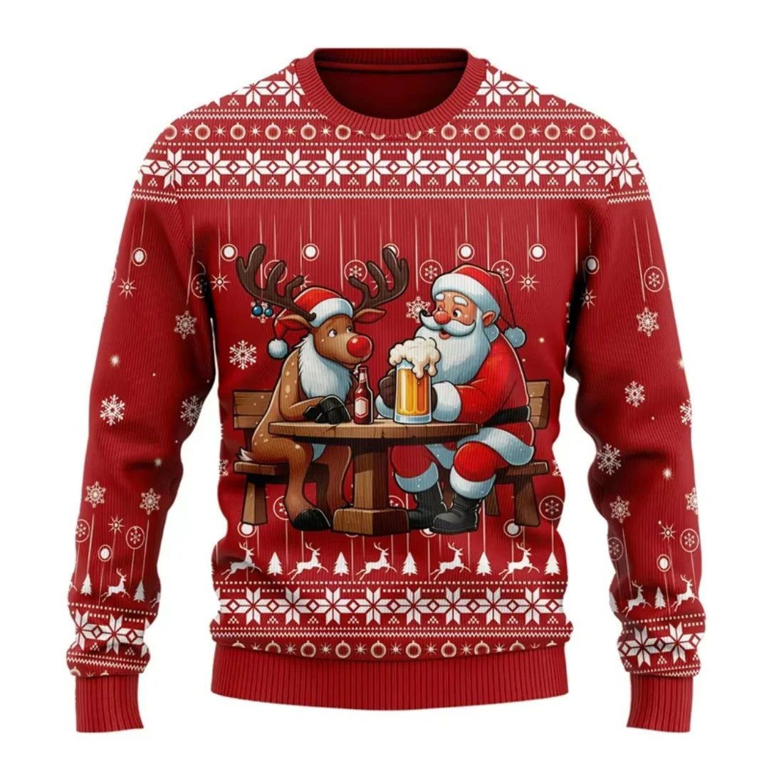 Christmas Santa Claus beer graphic hoodie Autumn Winter Fashion Sweatshirts Y2K Children's Hoodies Men's And Women's Sweatshirts