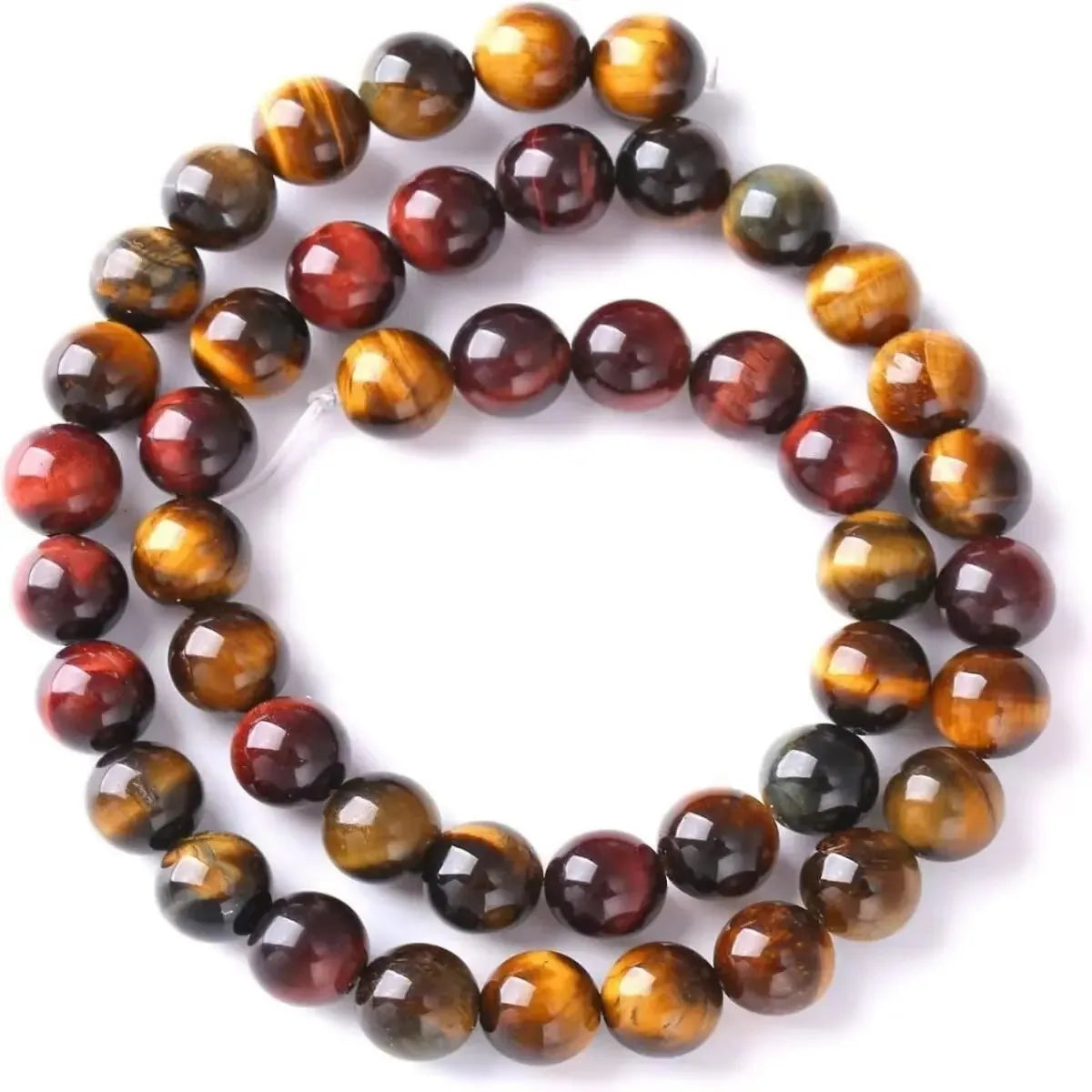 Perles rondes en œil de tigre naturel, 6/8/10 mm, pour la création de bijoux et bracelets à breloques.