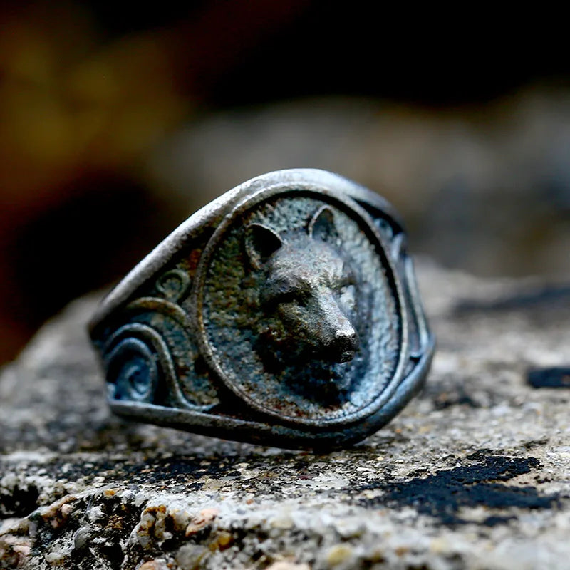 Beier 316L stainless steel Norse Viking Nordic Wolf Animal Men's Rings Punk Party High Quality Jewellery BR8-702