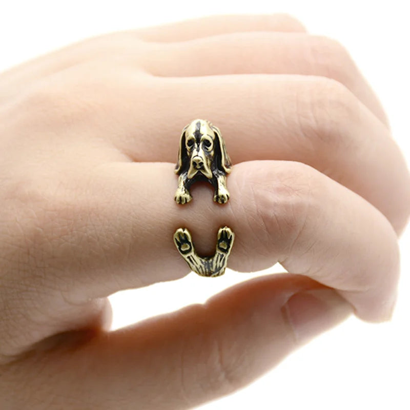 Vintage Bichon Dog&Schnauzer&Greyhound Love Pet Ring Women Boho Poodle Anel Masculino Rings For Men Jewelry Women Anillos Bijoux