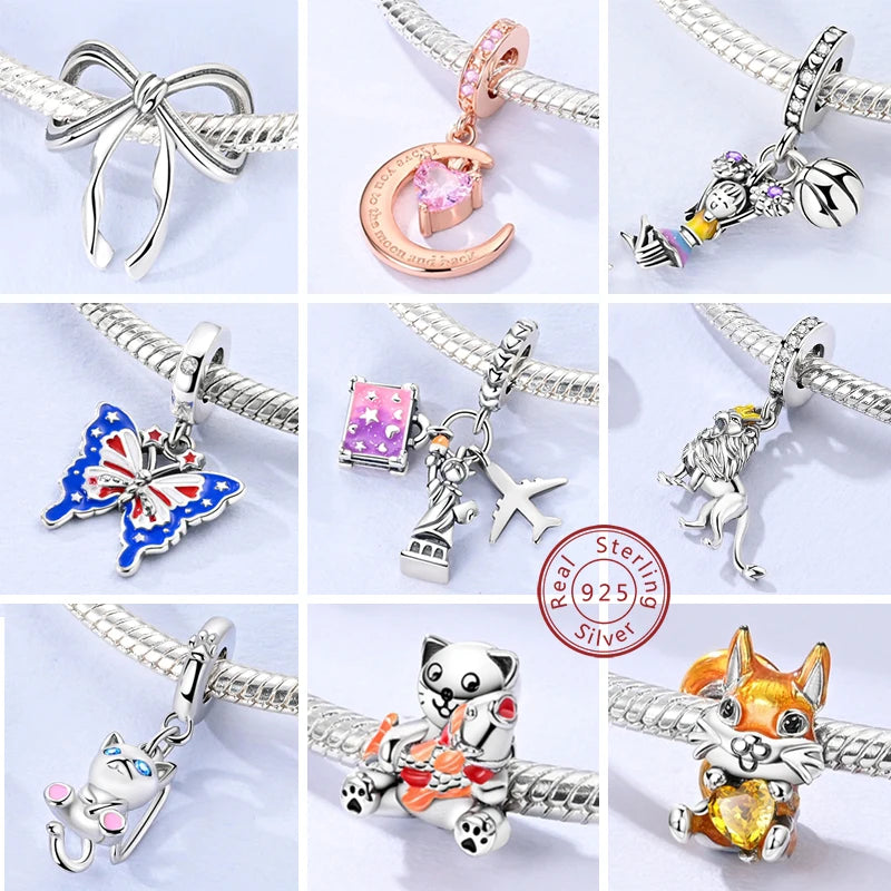 2024 neue 925 Sterling Silber Charms Perlen Fit Original Armband Halskette Charme DIY Schmuck Für Frauen Geschenk