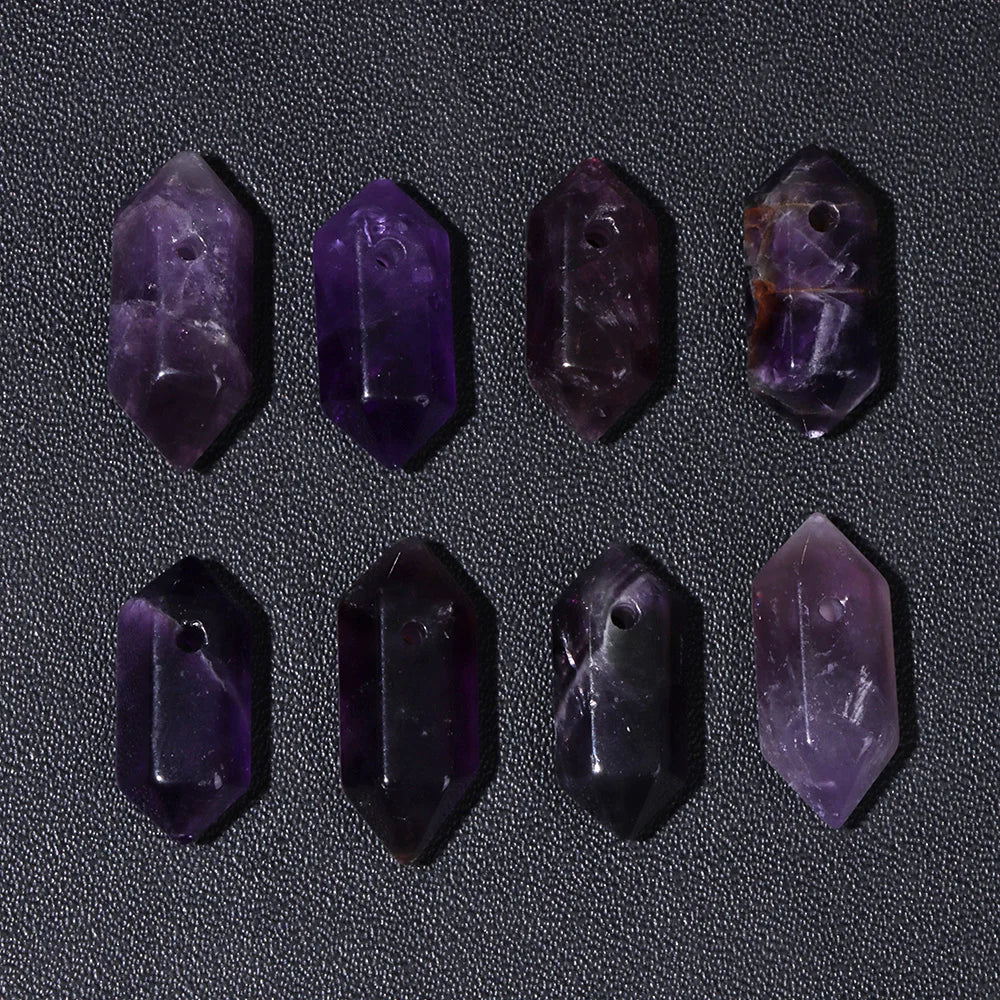 High Quality Hexagon Shaped Pendant Natural Amazonite Amethysts Energy Ore Stone Bead For Jewelry Making DIY Necklace Bracelet