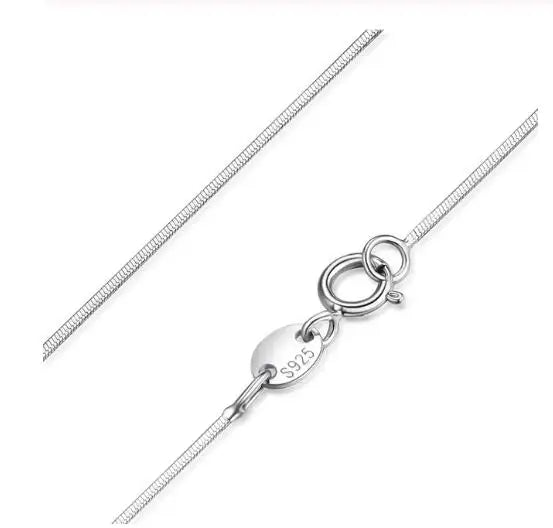 Real 925 Sterling Silver Necklace Water-wave Snake Beads Box Chain 40/45cm Necklace For Woman Necklace Jewelry DC25